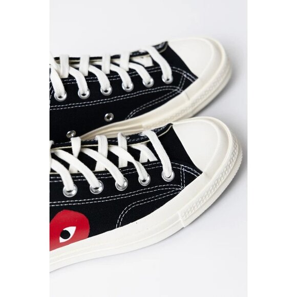 Converse x Comme des Garcons Large Emblem Low Top Canvas Sneakers in Black 11 - Picture 12 of 15